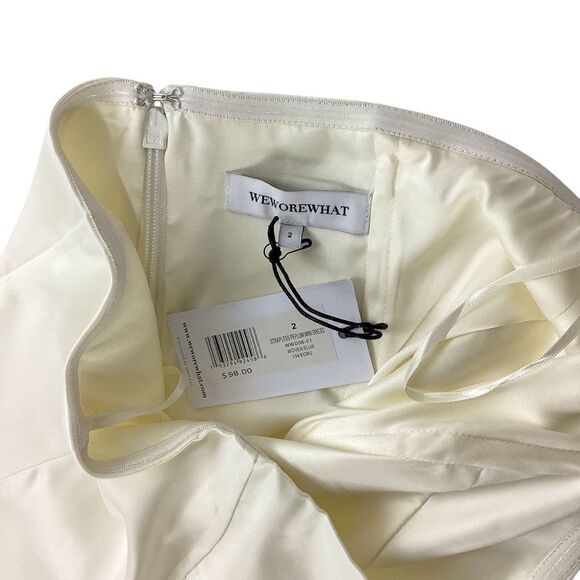 WeWoreWhat Size 2 NWT Strapless Peplum Mini Dress in Ecru Cream Ivory - Picture 5 of 11